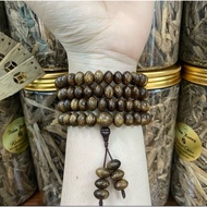 Garden Hair Button Agarwood String 108 - 7mm