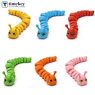 TME  3D printed Colorful Caterpillar Insect Movable Joints Decoration Craft Decompression Toy Gift H