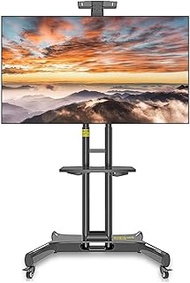 TV stands Mount Mobile With Wheels,Universal Rolling TV Cart Fits Most 32-75 Inch Led Lcd TVs,TV Floor Stand With Shelf Onepiece Base And Liftable Tray, And Mount Max Load 100 Lbs