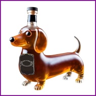 Glass Liquor Bottle Whiskey Glass Bottle Dachshund-Shaped Decorative Animal Statue Wine Container Tr