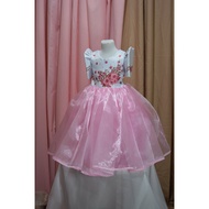 2 in 1 Filipiniana Light Pink Flower Dress for Kids