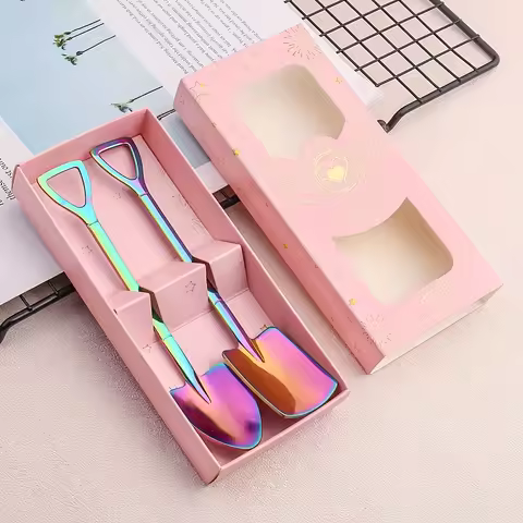 2pcs stainless steel spatula gift box set for holiday gifts, ice cream summer watermelon spoon, baki