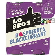 Lo Bros Kombucha Organic Kombucha Raspberry & Blackcurrant (4x250ml)
