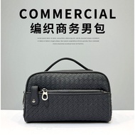 Clutch Bag Clutch Bag Men X & BV Clutch Bag Men Genuine Leather Woven Large-Capacity Double Zipper C