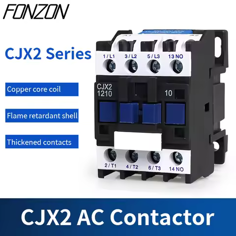 CJX2 Electromagnetic AC contactor 3Phase rail-mounted motor controller contactor NC or NO24V/36V/110