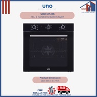 Uno UBO 675 BK 6 Multi-function Upsized Capacity Built-in Oven