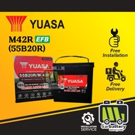 [Installation Provided] Yuasa M42R 55B20R EFB Auto Stop Start Car Battery Bateri Kereta Original OEM