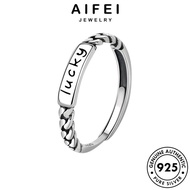 AIFEI JEWELRY Korean Fashion Perak Lucky Accessories Silver Cincin For Original Ring Women Perempuan Sterling 純銀戒指 925 Adjustable R503