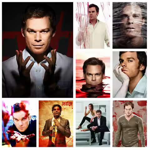 Full Drill Dexter Diamond Rhinestones Painting TV Series Poster Cross Stitch Embroidery Pictures Mos