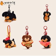 YANMIG Furry Puppy Keyring, Creative Coin Purse Dachshund Dog Keychain, Bag Pendant Furry Puppy Stuf