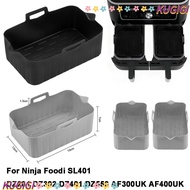 KUGIGI Air Fryer Basket, Silicone Reusable Air Fryer Baking Tray, Cooking Accessories Rectangle Air 