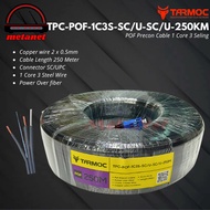 Tarmoc TPC-POF-1C3S-SC/U-SC/U-250 Black | Preconnectorized Drop Cable with POF 250 Meters