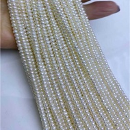 New Product 3-4m Strong Light White Small Pearl Necklace Uniform Flat Freshwater Sand d i y Handmade