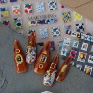 4pcs Mona Lisa Famous Painting Nail Stickers Ultra Thin Artistry 3D Abstract Line Art Self Adhesive 