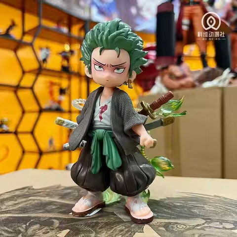 Chibi One Piece Zoro Figurine, Cute Desktop Anime Model, Gift for Friend's Birthday