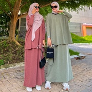 Zoey Batwing Skirt Set Busui Friendly Daily Set One Set Viral Stripee by Diarletta Modest Wear Musli