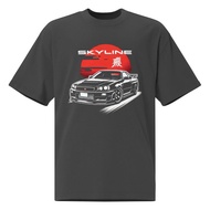R34 GT-R JDM Extra Large Men's and Women's Casual Printed Large Size T-shirt