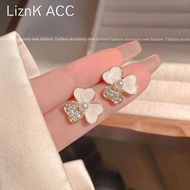 Korean Earrings S925 Silver Needle Inlaid Diamonds Earlier Earlier Elegant Advanced Small Earlier Ea