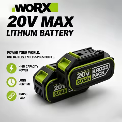 100% Original WORX 20V 6.0Ah large-capacity Lithium battery For WORX Cordless Power Tools Replace WA