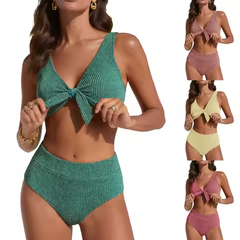 Womens Swimwear Fashion Print Athletic Two Piece Swimsuit High Waist Bikini Set Sleeveless Swim Top 