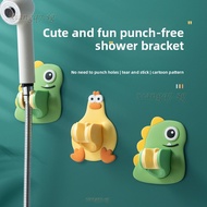 XIANGQ7 Cute Fun 3D Shower Head Holder Punch-Free Traceless Wall Mounted Multifunctional Adjustable 