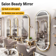 Salon mirror Wall-Mounted Hairdressing Mirror Hairdressing Shop Mirror with LED Light Hair Salon Ded