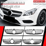 For Mercedes Benz CLS-Class W218 X218 C218 2015-2018 CLS350 CLS500 CLS550 Glossy Black Diamonds Gril