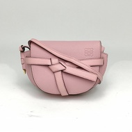 LOEWE Gate馬鞍斜跨包MINI粉色牛皮