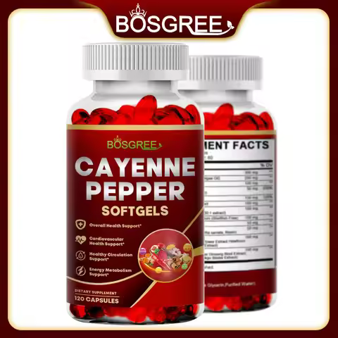 Cayenne Pepper Capsules-Supports Cardiovascular Health, Improves Digestion & Blood Circulation,Vitam