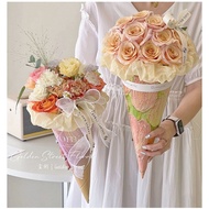 Ice Cream Cone Motif Bouquet Flower Paper Wrapping Paper (price per 1 sheet) | Flower Cone Paper.