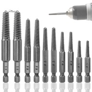 Screw Extractor Set,10 Pcs Screw Extractor,1/4inch Hex Shank Broken Screw Extractor,Screw Remover & 