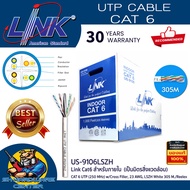 LINK American Standard สายแลนภายใน CAT6 สีขาว มีความยาว 100 - 305เมตร รุ่น US-9116LSZH (305m.) / US-