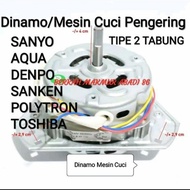 dinamo pengering mesin cuci ( sanyo sanken toshiba polytron ) 2 tabung - spull almunium