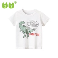 Áo thun ngắn tay cho bé trai 27Kids 100% cotton cho trẻ em 2-10 tuổi-9972