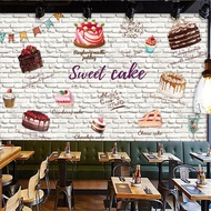 Custom Brick Wall Cake Dessert Wallpaper Restaurant Bakery Cake Shop Background Wall Paper Industria