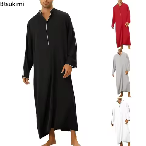 New Islam Muslim Men Clothing Jubba Thobe Abaya Homme Musulman Caftan Islamic Robes Pakistan Saudi A