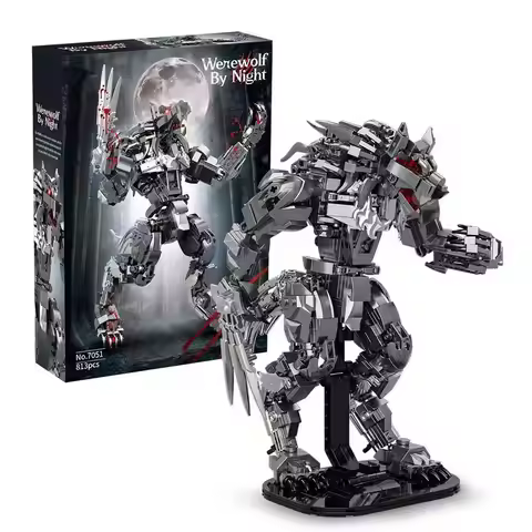 813PCS Creative Werewolf By Night Building Blocks Wolfman MOC Construction Bricks Toys Desk Figures 