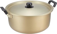 Hokuriku Aluminum Two-Handled Pot, 13.4 inches (34 cm), For Gas Stoves, Lightweight, Pure Oxic Acid,