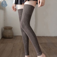 [PANDAB] Winter Solid Color Over-The-Knee Thickened Knee Pads Warm Plus Fleece Long Socks JOO