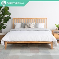 Furniture Direct FUKUOKA Solid Wood Japandi MUJI Style Queen Size Bed Frame-Natural