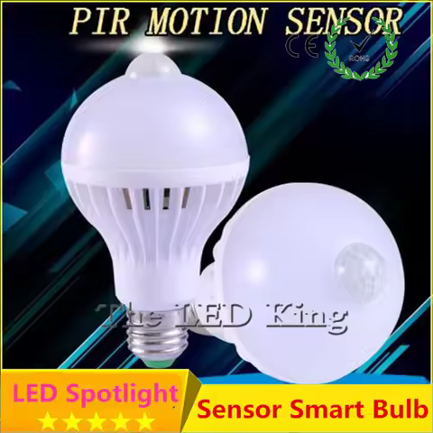 LED PIR Infrared Motion/Sound+Light Sensor Control E27 3w 5w 7w 9w 12w 15w automatic Smart Sensor Wh