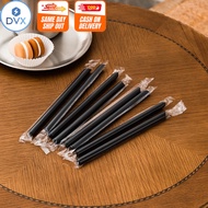 DVX Disposable Plastic Straw for Milktea - 100pcs (Black/Clear)