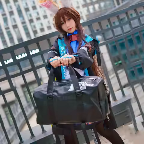 Game Arknights Cosplay Operator Search Large-capacity PU Leather Zipper Diagonal Travel Messenger Ba