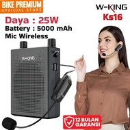TERLARIS WKING SPEAKER PINGGANG TOUR GUIDE MIC KARAOKE KS16 BLUETOOTH MINI | COD