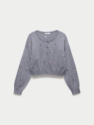 [Pomelo] คาร์ดิแกนปักลายดอกไม้ / Floral Embroidery Cardigan