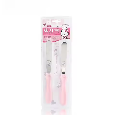 Hello Kitty Inspired Offset Spatula Kawaii Anime Character Angled Cake Smoother for Buttercream Past