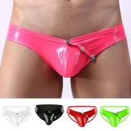 Twiligh Mens Solid Color Thong G String Briefs Pants Faux Leather Quality Underwear
