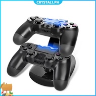 ✶Crystal✶【High Quality】 Dual Charger Controller Charger for PS 4 PS 4 Gaming Console PS4 RAU
