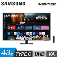 【Samsung 三星】S43DM702UC 43吋 M7 智慧聯網螢幕 黑色