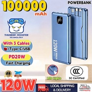 【Ready Stock】CCC Original 120W 100000mAH Powerbank Mini Powerbank Portable Digital Display Ultra-thi